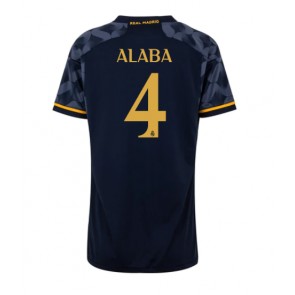 Real Madrid David Alaba #4 Gostujuci Dres za Ženska 2023-24 Kratak Rukavima